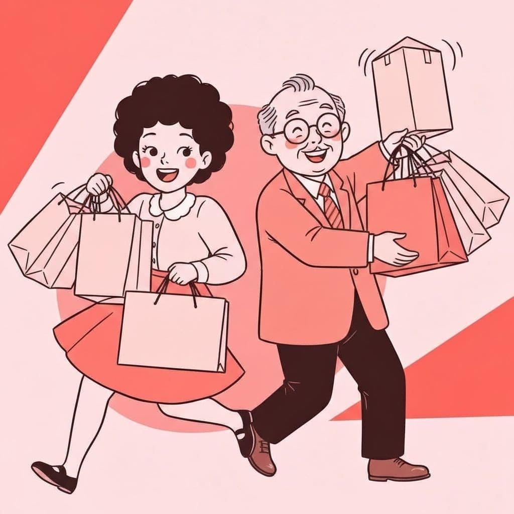 Clientes felizes com compras